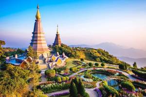 Tempel in de bergen bij Chiang Mai